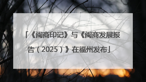 《闽商印记》与《闽商发展报告（2025）》在福州发布