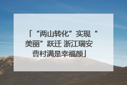 “两山转化”实现“美丽”跃迁 浙江瑞安曹村满是幸福颜