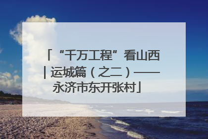 “千万工程”看山西｜运城篇（之二）——永济市东开张村