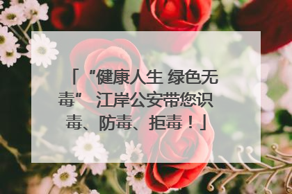 “健康人生 绿色无毒” 江岸公安带您识毒、防毒、拒毒！
