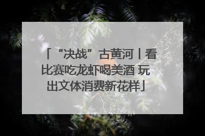 “决战”古黄河丨看比赛吃龙虾喝美酒 玩出文体消费新花样