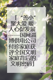 “善小”聚大爱 暖人心促发展——国网淄博供电公司付珍家庭获评全国文明家庭背后的文明密码