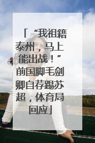 “我祖籍泰州，马上能出战！”前国脚毛剑卿自荐踢苏超，体育局回应