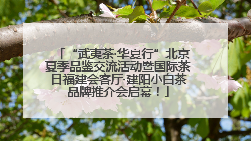 “武夷茶·华夏行”北京夏季品鉴交流活动暨国际茶日福建会客厅·建阳小白茶品牌推介会启幕！