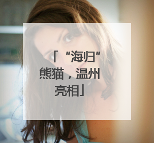 “海归”熊猫，温州亮相