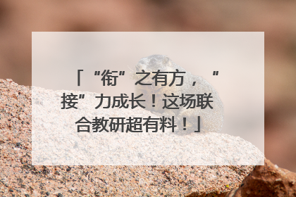 “衔”之有方，“接”力成长！这场联合教研超有料！