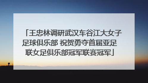 王忠林调研武汉车谷江大女子足球俱乐部 祝贺勇夺首届亚足联女足俱乐部冠军联赛冠军