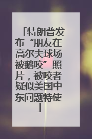 特朗普发布“朋友在高尔夫球场被鹅咬”照片，被咬者疑似美国中东问题特使