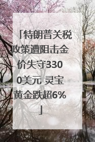 特朗普关税政策遭阻击金价失守3300美元 灵宝黄金跌超6%