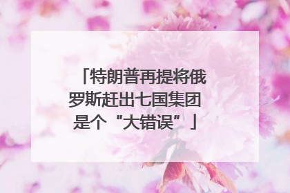 特朗普再提将俄罗斯赶出七国集团是个“大错误”