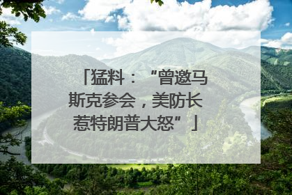猛料：“曾邀马斯克参会，美防长惹特朗普大怒”