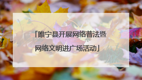 睢宁县开展网络普法暨网络文明进广场活动