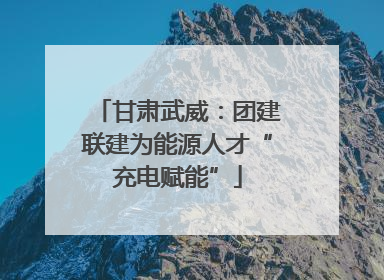甘肃武威：团建联建为能源人才“充电赋能”