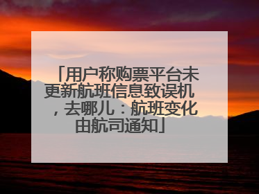用户称购票平台未更新航班信息致误机，去哪儿：航班变化由航司通知