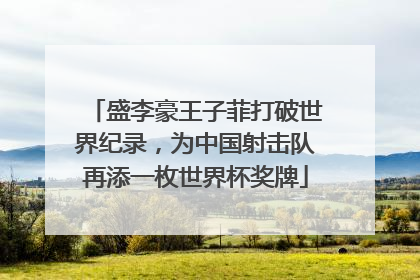 盛李豪王子菲打破世界纪录，为中国射击队再添一枚世界杯奖牌