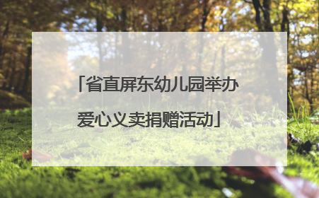 省直屏东幼儿园举办爱心义卖捐赠活动