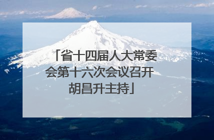 省十四届人大常委会第十六次会议召开 胡昌升主持