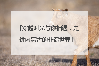 穿越时光与你相遇，走进内蒙古的非遗世界