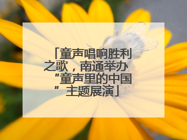 童声唱响胜利之歌，南通举办“童声里的中国”主题展演