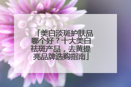 美白淡斑护肤品哪个好？十大美白祛斑产品，去黄提亮品牌选购指南