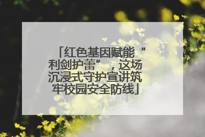 红色基因赋能“利剑护蕾”，这场沉浸式守护宣讲筑牢校园安全防线
