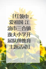 红领巾，爱祖国 江油市三合镇逸夫小学开展队前教育主题活动
