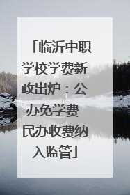 临沂中职学校学费新政出炉：公办免学费 民办收费纳入监管