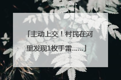 主动上交！村民在河里发现1枚手雷……