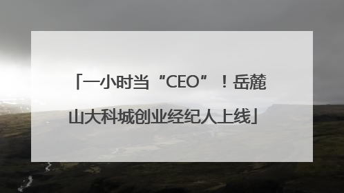 一小时当“CEO”！岳麓山大科城创业经纪人上线