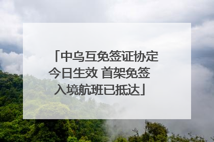 中乌互免签证协定今日生效 首架免签入境航班已抵达