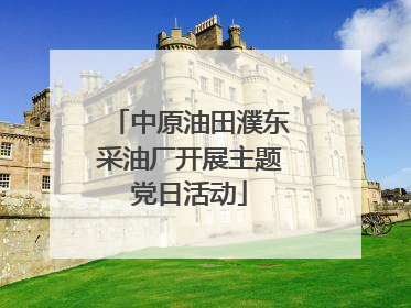 中原油田濮东采油厂开展主题党日活动