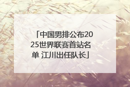 中国男排公布2025世界联赛首站名单 江川出任队长