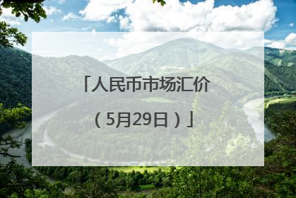 人民币市场汇价（5月29日）