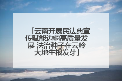 云南开展民法典宣传赋能边疆高质量发展 法治种子在云岭大地生根发芽