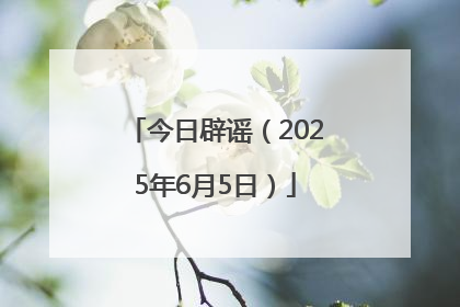 今日辟谣（2025年6月5日）