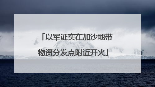 以军证实在加沙地带物资分发点附近开火