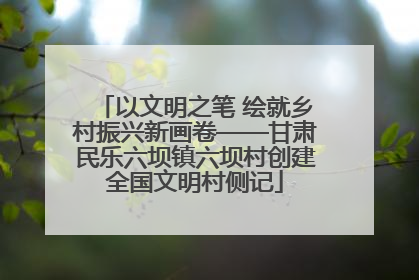 以文明之笔 绘就乡村振兴新画卷——甘肃民乐六坝镇六坝村创建全国文明村侧记