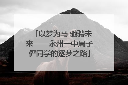 以梦为马 驰骋未来——永州一中周子俨同学的逐梦之路