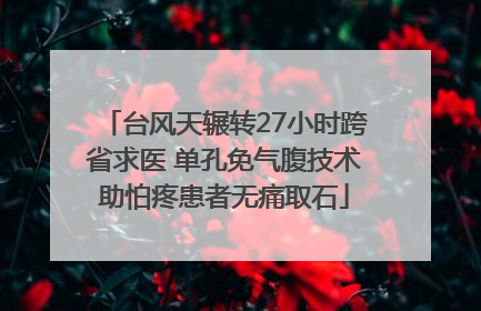 台风天辗转27小时跨省求医 单孔免气腹技术助怕疼患者无痛取石