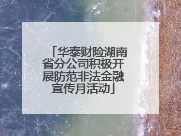 华泰财险湖南省分公司积极开展防范非法金融宣传月活动