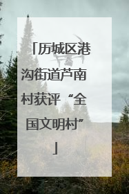 历城区港沟街道芦南村获评“全国文明村”