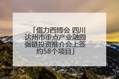 借力西博会 四川达州市重点产业融圈强链投资推介会上签约58个项目