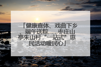 健康查体、戏曲下乡、端午送粽……枣庄山亭朱山村“一站式”惠民活动暖民心