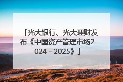 光大银行、光大理财发布《中国资产管理市场2024－2025》
