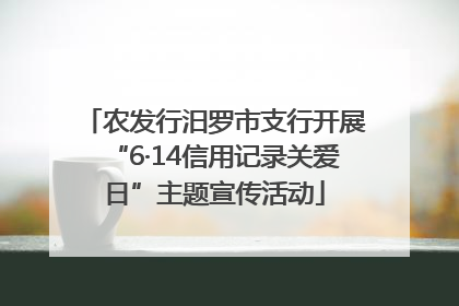 农发行汨罗市支行开展“6·14信用记录关爱日”主题宣传活动