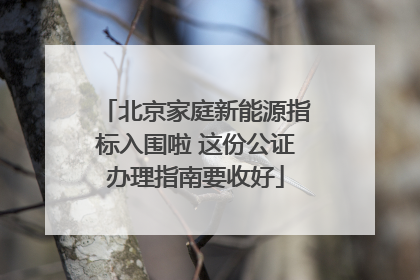 北京家庭新能源指标入围啦 这份公证办理指南要收好