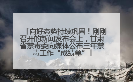 向好态势持续巩固！刚刚召开的新闻发布会上，甘肃省禁毒委向媒体公布三年禁毒工作“成绩单”