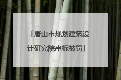 唐山市规划建筑设计研究院串标被罚