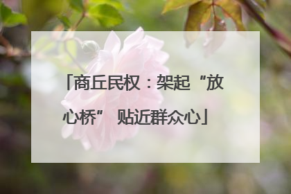 商丘民权：架起“放心桥” 贴近群众心
