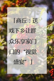 商丘：送戏下乡让群众乐享家门口的“视觉盛宴”